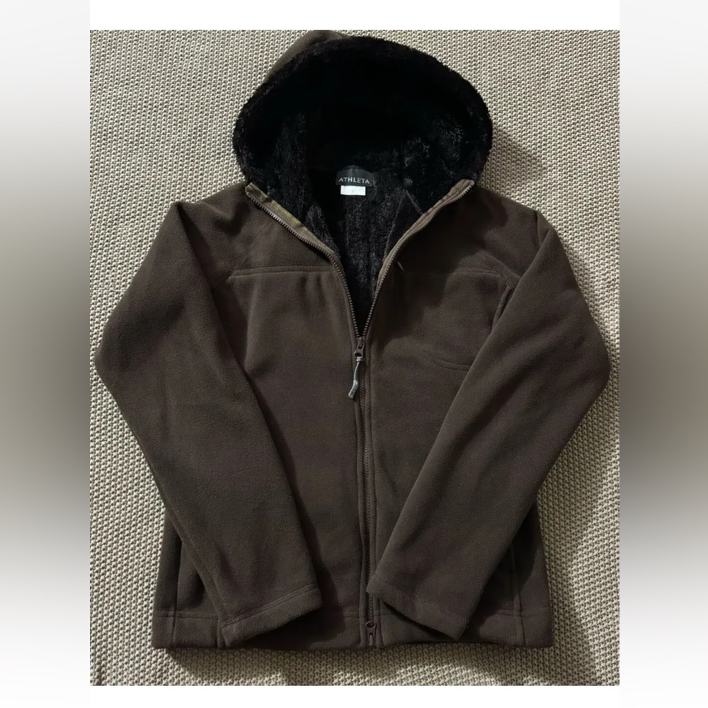 ATHLETA Women’s Full‎ Zip Sherpa Lined Hooded Jacket Size Small